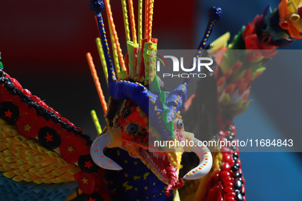 An Alebrije is seen during the 16th edition of the traditional Monumental Alebrijes parade organized by the Museum of Popular Art (MAP). The...