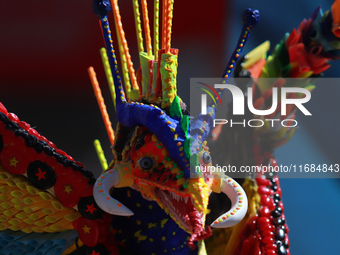 An Alebrije is seen during the 16th edition of the traditional Monumental Alebrijes parade organized by the Museum of Popular Art (MAP). The...