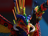 An Alebrije is seen during the 16th edition of the traditional Monumental Alebrijes parade organized by the Museum of Popular Art (MAP). The...