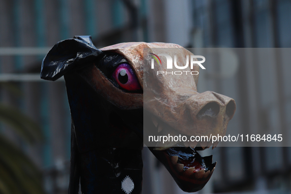 An Alebrije is seen during the 16th edition of the traditional Monumental Alebrijes parade organized by the Museum of Popular Art (MAP). The...