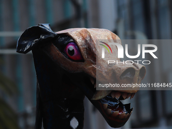 An Alebrije is seen during the 16th edition of the traditional Monumental Alebrijes parade organized by the Museum of Popular Art (MAP). The...