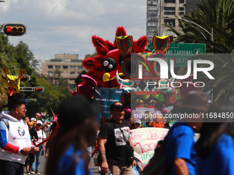 An Alebrije is seen during the 16th edition of the traditional Monumental Alebrijes parade organized by the Museum of Popular Art (MAP). The...