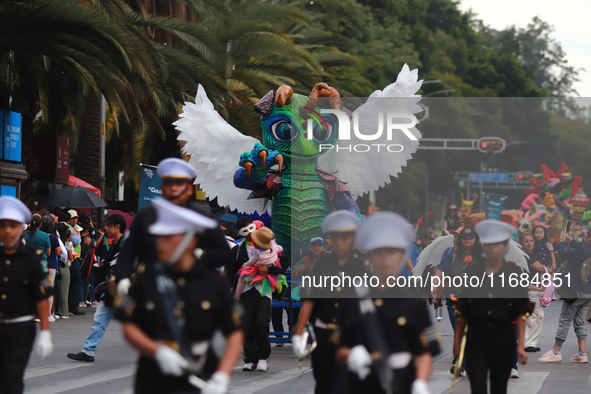 An Alebrije is seen during the 16th edition of the traditional Monumental Alebrijes parade organized by the Museum of Popular Art (MAP). The...