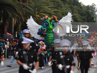 An Alebrije is seen during the 16th edition of the traditional Monumental Alebrijes parade organized by the Museum of Popular Art (MAP). The...