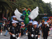 An Alebrije is seen during the 16th edition of the traditional Monumental Alebrijes parade organized by the Museum of Popular Art (MAP). The...