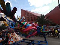 An Alebrije is seen during the 16th edition of the traditional Monumental Alebrijes parade organized by the Museum of Popular Art (MAP). The...