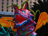 An Alebrije is seen during the 16th edition of the traditional Monumental Alebrijes parade organized by the Museum of Popular Art (MAP). The...