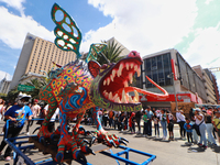 An Alebrije is seen during the 16th edition of the traditional Monumental Alebrijes parade organized by the Museum of Popular Art (MAP). The...