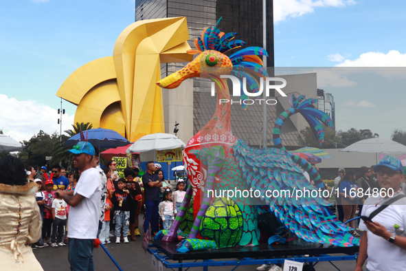 An Alebrije is seen during the 16th edition of the traditional Monumental Alebrijes parade organized by the Museum of Popular Art (MAP). The...