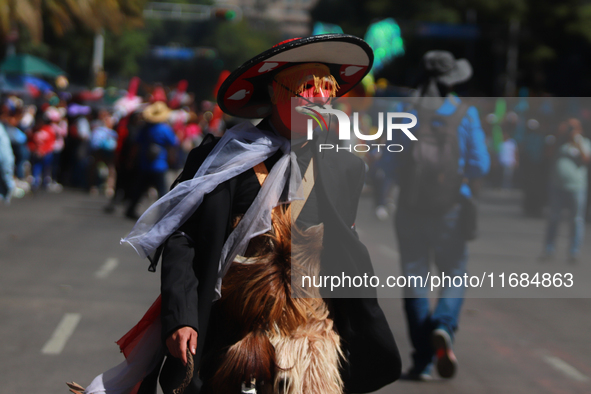 A person participates in the 16th edition of the traditional Monumental Alebrijes parade organized by the Museum of Popular Art (MAP). The p...