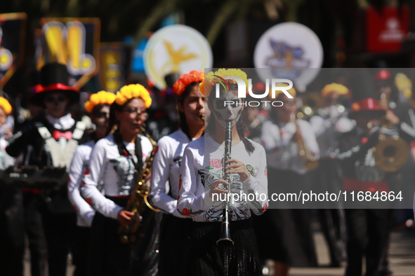 A person participates in the 16th edition of the traditional Monumental Alebrijes parade organized by the Museum of Popular Art (MAP). The p...