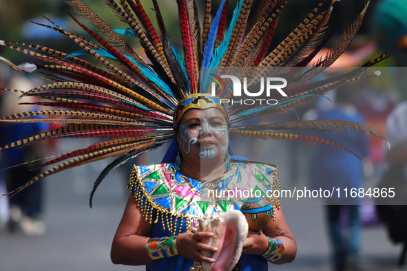 A person participates in the 16th edition of the traditional Monumental Alebrijes parade organized by the Museum of Popular Art (MAP). The p...