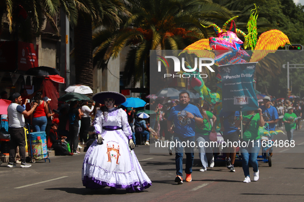 A person participates in the 16th edition of the traditional Monumental Alebrijes parade organized by the Museum of Popular Art (MAP). The p...