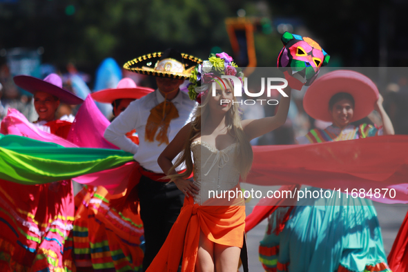 A person participates in the 16th edition of the traditional Monumental Alebrijes parade organized by the Museum of Popular Art (MAP). The p...