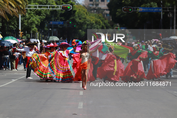 A person participates in the 16th edition of the traditional Monumental Alebrijes parade organized by the Museum of Popular Art (MAP). The p...