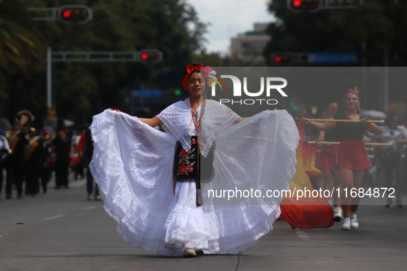 A person participates in the 16th edition of the traditional Monumental Alebrijes parade organized by the Museum of Popular Art (MAP). The p...