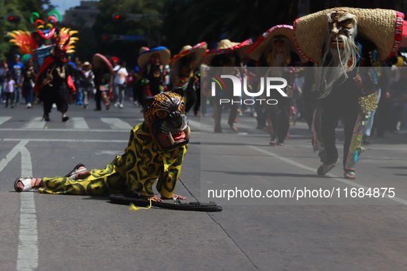 A person participates in the 16th edition of the traditional Monumental Alebrijes parade organized by the Museum of Popular Art (MAP). The p...