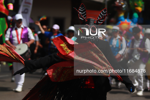 A person participates in the 16th edition of the traditional Monumental Alebrijes parade organized by the Museum of Popular Art (MAP). The p...