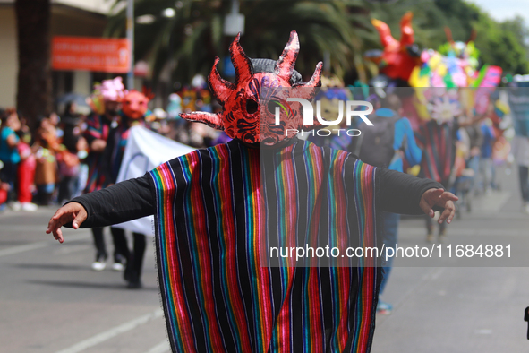 A person participates in the 16th edition of the traditional Monumental Alebrijes parade organized by the Museum of Popular Art (MAP). The p...