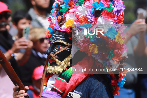 A person participates in the 16th edition of the traditional Monumental Alebrijes parade organized by the Museum of Popular Art (MAP). The p...