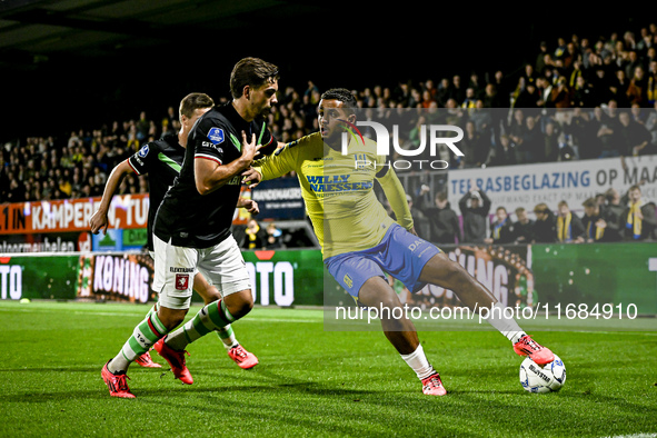 RKC midfielder Mohamed Ihattaren plays during the match between RKC and Twente at the Mandemakers Stadium in Waalwijk, Netherlands, on Octob...