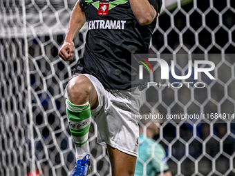 FC Twente midfielder Sem Steijn celebrates the 0-1 goal during the match between RKC and Twente at the Mandemakers Stadium in Waalwijk, Neth...