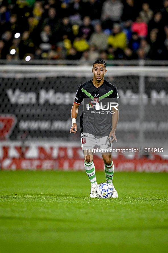 FC Twente defender Anass Salah-Eddine plays during the match between RKC and Twente at the Mandemakers Stadium in Waalwijk, Netherlands, on...