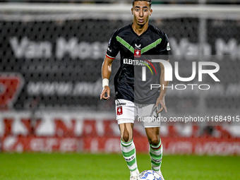 FC Twente defender Anass Salah-Eddine plays during the match between RKC and Twente at the Mandemakers Stadium in Waalwijk, Netherlands, on...