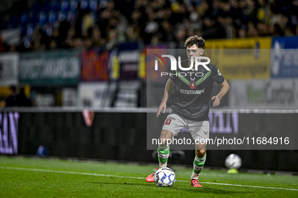 FC Twente forward Mitchell van Bergen plays during the match between RKC and Twente at the Mandemakers Stadium in Waalwijk, Netherlands, on...