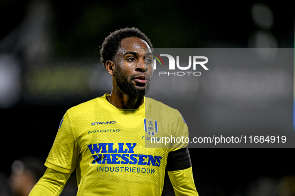 RKC forward Denilho Cleonise plays during the match between RKC and Twente at the Mandemakers Stadium in Waalwijk, Netherlands, on October 1...