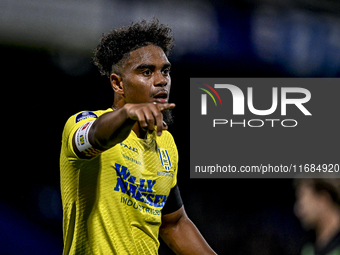 RKC defender Godfried Roemeratoe plays during the match between RKC and Twente at the Mandemakers Stadium in Waalwijk, Netherlands, on Octob...