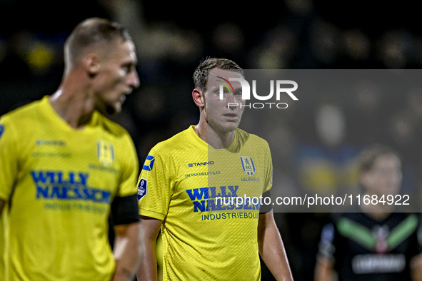 RKC defender Julian Lelieveld plays during the match between RKC and Twente at the Mandemakers Stadium in Waalwijk, Netherlands, on October...