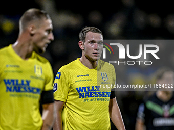 RKC defender Julian Lelieveld plays during the match between RKC and Twente at the Mandemakers Stadium in Waalwijk, Netherlands, on October...