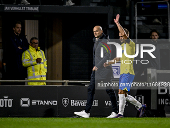 RKC forward Sylvester van der Water plays during the match between RKC and Twente at the Mandemakers Stadium in Waalwijk, Netherlands, on Oc...