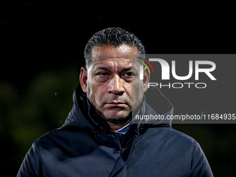 RKC trainer Henk Fraser is present during the match between RKC and Twente at the Mandemakers Stadium for the 2024-2025 season in Waalwijk,...