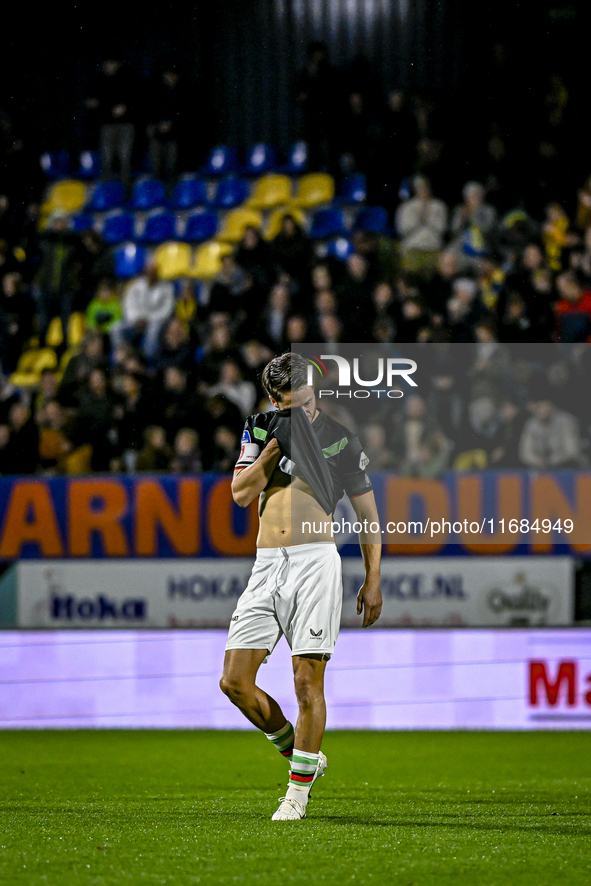 FC Twente forward Ricky van Wolfswinkel is in tears after the minute of silence for his father-in-law Johan Neeskens during the match betwee...