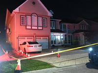 One adult victim is killed after a shooting in Markham, Canada, on October 19, 2024. York Regional Police respond to an emergency call on Sa...