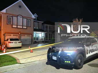 One adult victim is killed after a shooting in Markham, Canada, on October 19, 2024. York Regional Police respond to an emergency call on Sa...