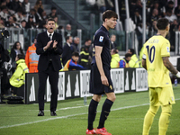 Juventus coach Thiago Motta shouts to his players during the Serie A football match number 8 between Juventus and Lazio at the Allianz Stadi...