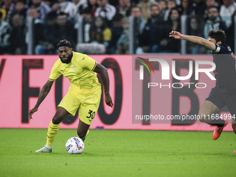 Lazio defender Nuno Tavares (30) is in action during the Serie A football match number 8, Juventus vs. Lazio, at the Allianz Stadium in Turi...