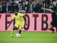 Lazio defender Nuno Tavares (30) is in action during the Serie A football match number 8, Juventus vs. Lazio, at the Allianz Stadium in Turi...