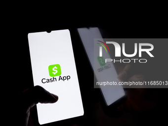 The Cash App logo displays on a smartphone screen in Athens, Greece, on October 20, 2024. (