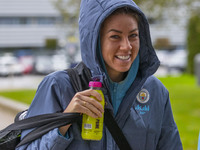 Alanna Kennedy #14 of Manchester City W.F.C. arrives at the Joie Stadium during the Barclays FA Women's Super League match between Mancheste...