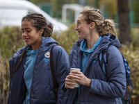 Mary Fowler #8 of Manchester City W.F.C. arrives at the Joie Stadium during the Barclays FA Women's Super League match between Manchester Ci...