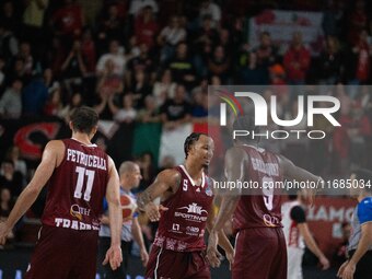 Justin Robinson of Trapani Shark plays during the LBA Italy Championship match between Openjobmetis Varese and Trapani Shark in Varese, Ital...