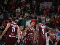 Justin Robinson of Trapani Shark plays during the LBA Italy Championship match between Openjobmetis Varese and Trapani Shark in Varese, Ital...