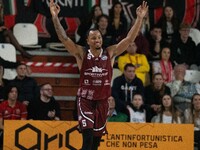 Justin Robinson of Trapani Shark plays during the LBA Italy Championship match between Openjobmetis Varese and Trapani Shark in Varese, Ital...