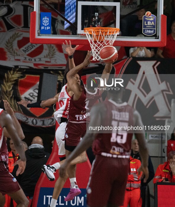 JD Notae of Trapani Shark participates in the LBA Italy Championship match between Openjobmetis Varese and Trapani Shark in Varese, Italy, o...