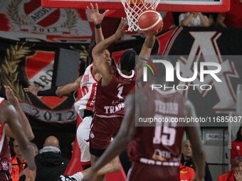 JD Notae of Trapani Shark participates in the LBA Italy Championship match between Openjobmetis Varese and Trapani Shark in Varese, Italy, o...