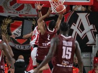 JD Notae of Trapani Shark participates in the LBA Italy Championship match between Openjobmetis Varese and Trapani Shark in Varese, Italy, o...